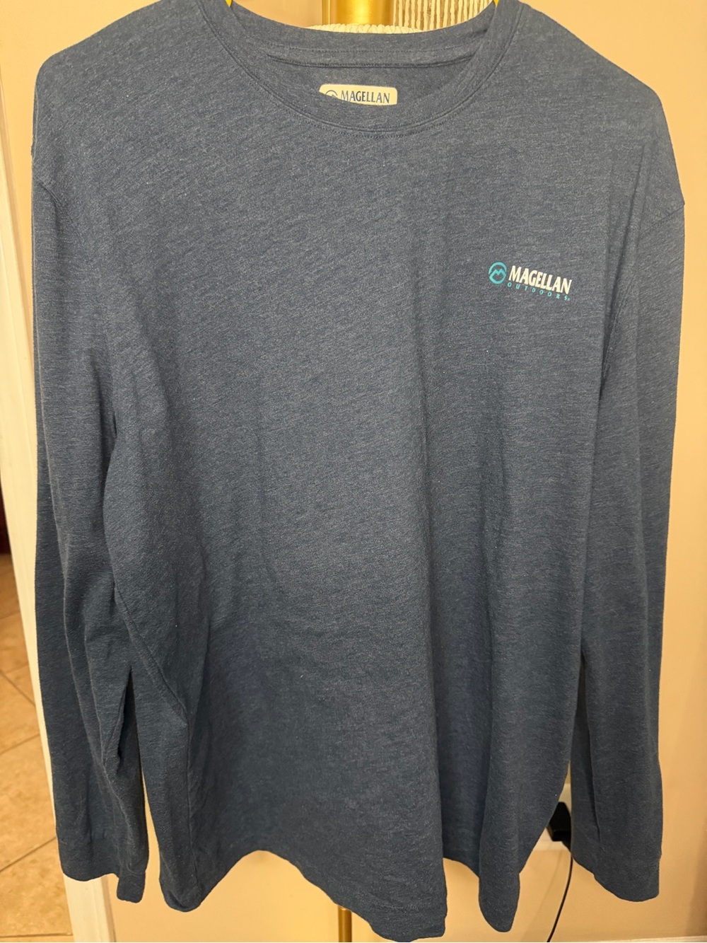 Magellan Men’s Long-Sleeve T-Shirt Denim Blue